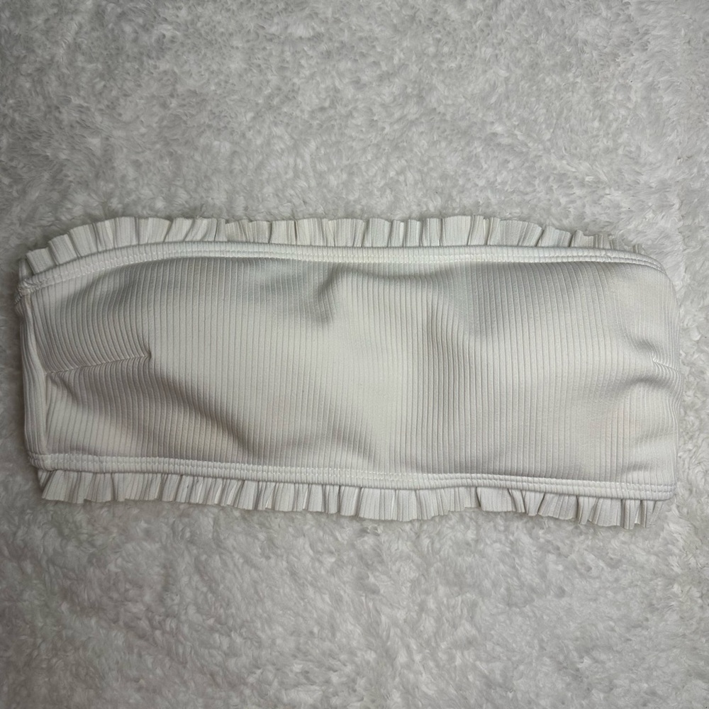 White Bandeau Bikini Top Size S
